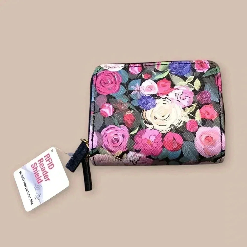 Mini Floral Full Zip Wallet NEW